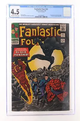Buy Fantastic Four #52 - Marvel Comics 1966 CGC 4.5 1st Appearance The Black Panther • 432.90£