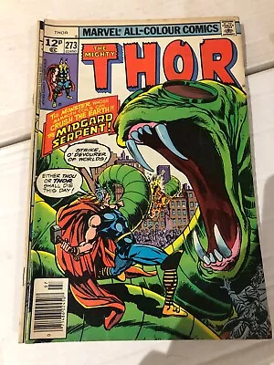 Buy The Mighty Thor Marvel Comic Book Bronze Age Issue #273 1978 • 10£