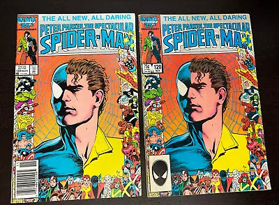 Buy SPECTACULAR SPIDER-MAN #120 Marvel 25th Border 1986 Direct + Newsstand VARIANT A • 7.58£