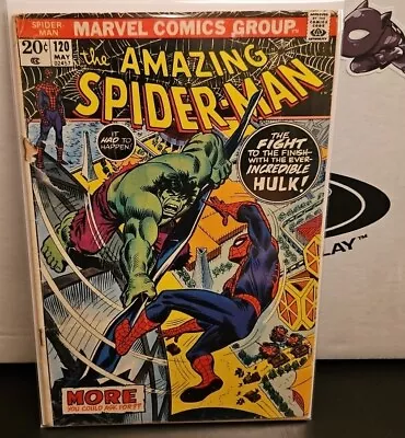 Buy Amazing Spider-Man #120 GD/VG- Incredible Hulk Appearance Battle Cover! • 23.74£