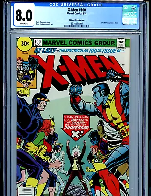 Buy X-Men #100  CGC 8.0 1970 30 Cent Marvel Amricons K64 • 787.43£