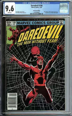 Buy Daredevil #188 Cgc 9.6 White Pages // Elektra + Kingpin Marvel 1982 • 95.94£