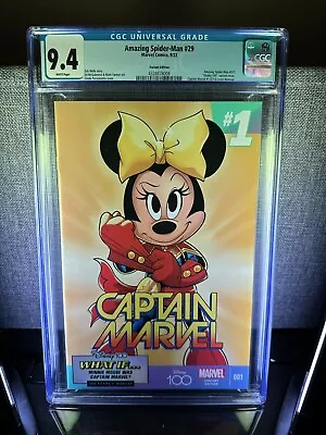 Buy Amazing Spider-Man #29 2023 Captain Marvel Comics Disney 100 Variant CGC 9.4 • 80.43£