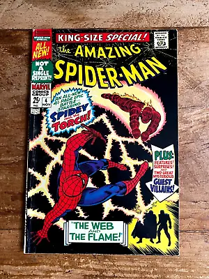 Buy Amazing Spider-man Annual #4, VG/FN 5.0, Human Torch, Mysterio, Wizard • 28.38£