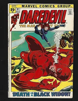 Buy Daredevil #81 VGFN Giant Kane Colan Black Widow Begins Owl Mr Kline Fantastic 4 • 26.87£