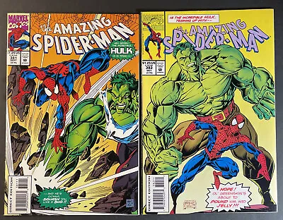 Buy Amazing Spider-Man #381 NM, #382 Fine 1993 Marvel Spider-Man Vs Hulk (A73) • 3.16£