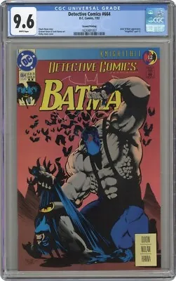 Buy 2nd Print Second Printing Detective Comics 664 CGC 9.6 1993 Batman Bane App • 51.26£