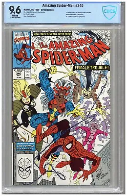 Buy Amazing Spider-Man  #340  CBCS  9.6  NM+  White Pgs  10/90   1st App. Of Femme • 72.39£