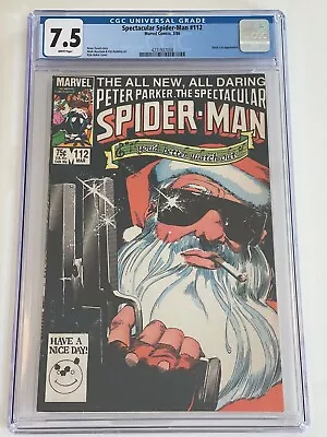 Buy Spectacular Spider-Man #112 CGC Graded 7.5 White Pages | Iconic Christmas Cover! • 31.97£