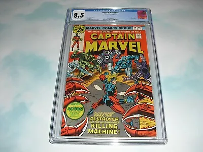 Buy Captain Marvel #44 CGC 8.5 W/ WHITE PAGES From 1976! Drax App C36 • 40.17£
