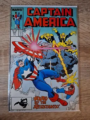 Buy Captain America #343 (1988) Copper Age-Marvel Comics Listing #234 To #379 VF+ • 2.95£
