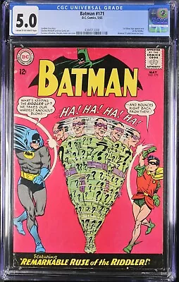Buy 1965 Batman 171 CGC 5.0 1st Silver Age App Of The Riddler. • 527.68£