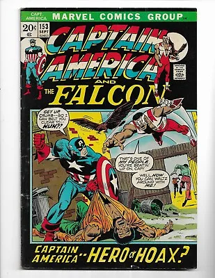Buy Captain America 153 - Vg+ 4.5 - Falcon - Nick Fury - Sharon Carter (1972) • 15.99£