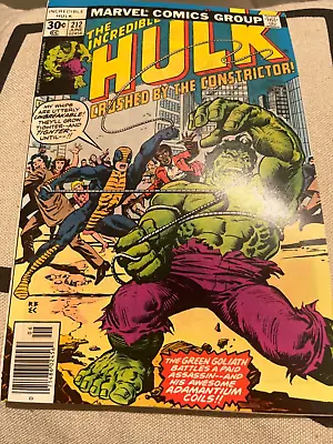 Buy Incredible Hulk #212 (1977) 1st App The Constrictor - 9.0 Vf/nm (marvel) • 15.98£
