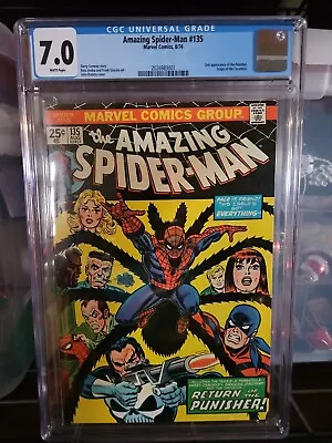 Buy Amazing Spider-Man #135 (CGC 7.0) White Pages - Marvel Comics 1974 • 195.88£