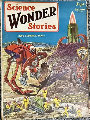 Buy Science Wonder Stories #4 Sep 1929 Frank Paul Cover Vintage Pulp Hugo Gernsback • 39.95£