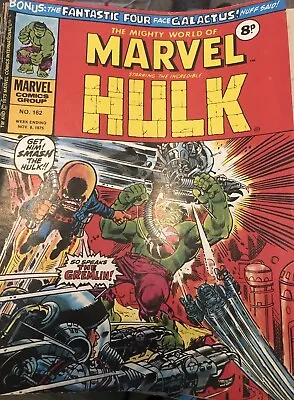 Buy The Mighty World  Of Marvel Starring The Incredible Hulk Issue #162 • 4£