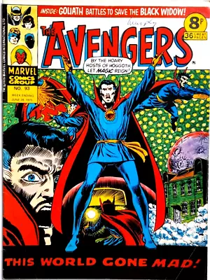 Buy The Avengers UK Comic No #93 June 28 1975 MARVEL Savage Sword Of Conan • 3.98£