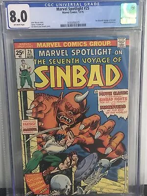 Buy Marvel Spotlight #25 Cgc 8.0 Vf (1975) �� 7th Voyage Of Sinbad �� Movie Adapt • 70.96£