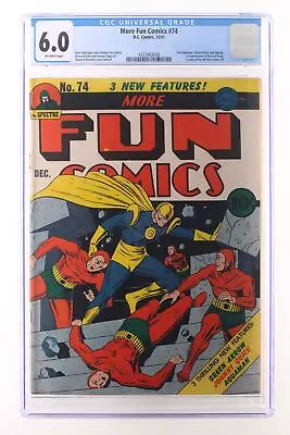 Buy More Fun Comics #74 - D.C. Comics 1941 CGC 6.0 2nd Aquaman, Green Arrow App • 6,321.57£
