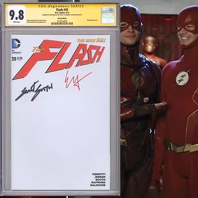 Buy CGC SS 9.8 Flash #39 Sketch Variant Signed By Grant Gustin & Ezra Miller • 1,319.21£