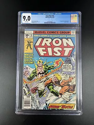 Buy IRON FIST #14 CGC 9.0 - 1977 Key 1st Appearance Of Sabretooth - WHITE PAGES! • 513.89£