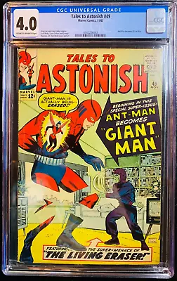 Buy TALES TO ASTONISH #49 CGC 4.0 CR/OW PAGES (11/63) Ant-Man Becomes Giant Man • 236.68£