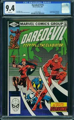 Buy Daredevil 174 Cgc 9.4 White Pages 1st Hand Electra Appearance  B6 • 78.83£