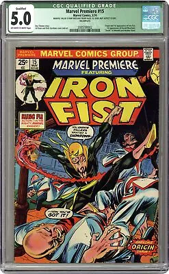 Buy Marvel Premiere #15 CGC 5.0 QUALIFIED 1974 2089780002 1st And Origin Iron Fist • 107.25£