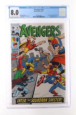 Buy Avengers #70 - Marvel Comics 1969 CGC 8.0 Origin Of The Squadron Sinister. Kang, • 109.59£