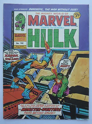 Buy Mighty World Of Marvel #102 - Hulk - Marvel UK Comic 14 September 1974 F/VF 7.0 • 5.25£