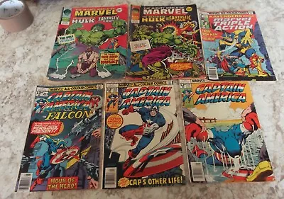 Buy 6 Vintage Marvel Comics 1978,captain America,incredible Hulk Etc   C30 • 3.70£