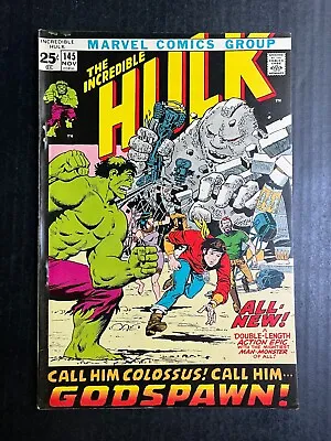 Buy THE INCREDIBLE HULK #145 November 1971 Marvel Origin Of Hulk Retold Key Issue • 47.39£