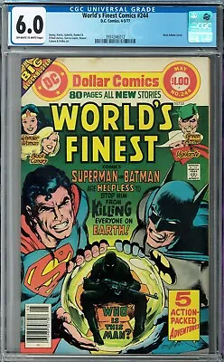 Buy World's Finest Comics #244 CGC 6.0 (May 1977, DC) Neal Adams Cover 1st Slingshot • 39.58£