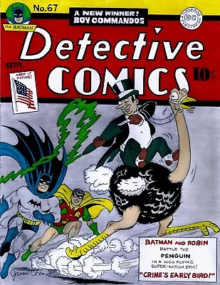 Buy Detective Comics #67 Cover Recreation 1st Penguin Cover Original Comic Color Art • 158.11£