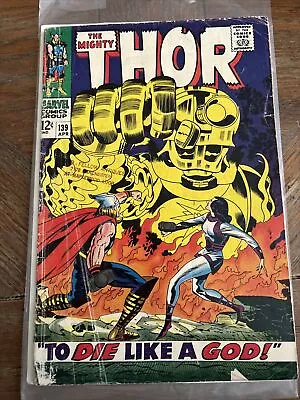 Buy THOR 139 Marvel 1967 Stan Lee & Jack Kirby 1ST Cover Appearance Of Lady Sif VG • 7.91£