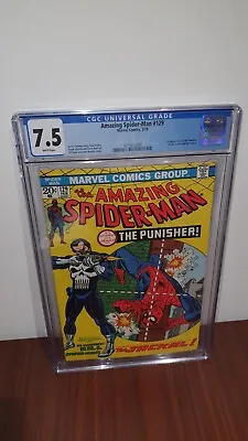 Buy Amazing Spider-man 129 7.5 CGC White Pages 1st Appearance Of The Punisher 1974 • 1,800£