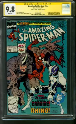 Buy Amazing Spider Man 344 CGC SS 9.8 Emberlin 2/1991 1st Carnage • 197.94£
