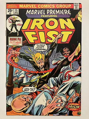 Buy Marvel Premiere #15 1st Appearance Of  Iron Fist Kane Art 1974 Origin *Nice!* • 115.19£