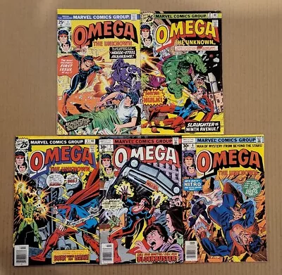 Buy Omega The Unknown #1,2,3,7,8 Lot Of 5 MVS Intact Marvel 1976 Mid Grade Avg • 11.98£