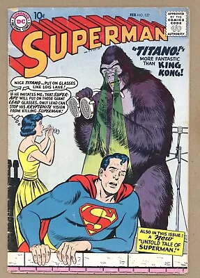 Buy Superman 127 VG Origin + 1st Titano The Super-Ape! 1959 Lois Lane DC Comics U689 • 75.78£