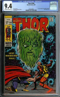 Buy Thor #164 Cgc 9.4 Ow/wh Pages // Marvel Comics 1969 • 335.80£