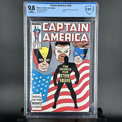 Buy CAPTAIN AMERICA #336 CBCS 9.8 WP FLAG COVER Copper Age MARVEL COMICS 1987 • 63.39£