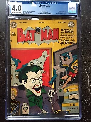 Buy BATMAN #55 CGC VG 4.0; OW-W; Joker Cover & Story! • 1,064.37£