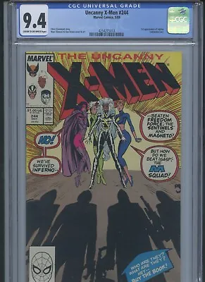 Buy Uncanny X-Men #244 1989 CGC 9.4 (1st App Of Jubilee)~ • 51.47£