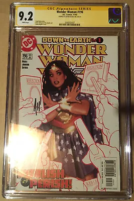 Buy 1ST VERONICA CALE Adam Hughes SIGNED Wonder Woman #196 CGC 9.2 NM- UNPRESSED • 139.01£