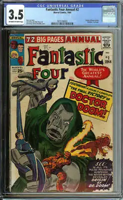 Buy Fantastic Four Annual #2 Cgc 3.5 Ow/wh Pages // Origin Of Doctor Doom • 265.41£
