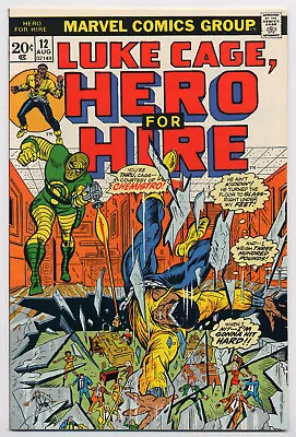 Buy Hero For Hire 12 VF+ 8.5 Marvel 1973 Chemistro Billy Graham • 19.24£