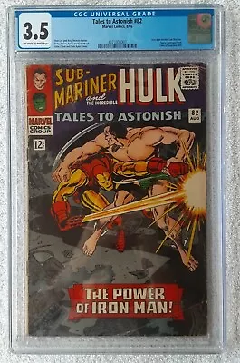 Buy Tales To Astonish #82 (Marvel, 8/66) CGC 3.5 VG- {NAMOR Vs. IRON MAN}  KEY  • 102.47£