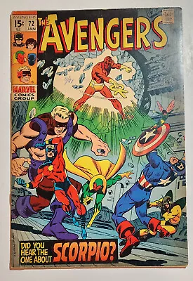Buy AVENGERS #72 Marvel 1969, 1st Appearance ZODIAC, SCORPIO • 9.55£